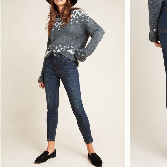 ANTHROPOLOGIE PILCRO FRONT SEAM DENIM LEGGINGS